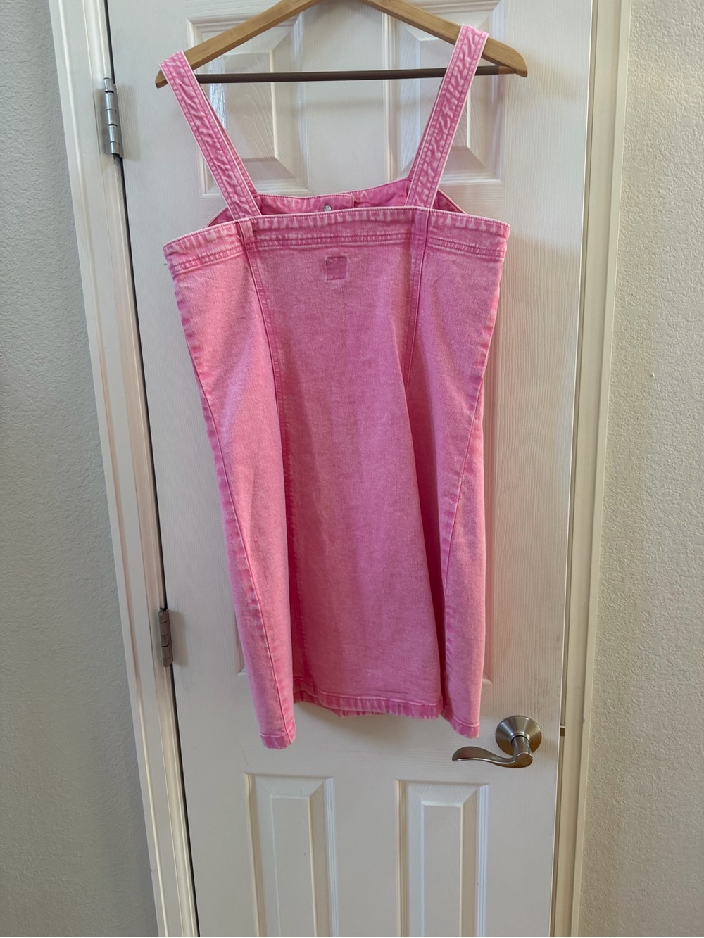 GAP Pink Denim Button-Front Mini Dress - Picture 2 of 7